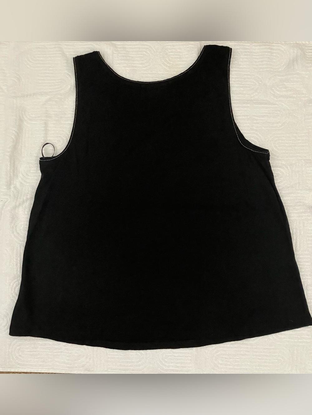 Charter Club Linen Blend Rhinestone Trim Tank Top - Women's Size L - Picture 6 of 9